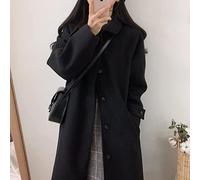 ZXCL Mode Long Manteau d'hiver Manteaux Femmes Fille Manteau de Laine vêtements Veste Femme-Black 2,S