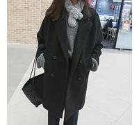 ZXCL Mode Long Manteau d'hiver Manteaux Femmes Fille Manteau de Laine vêtements Veste Femme-Black,XL