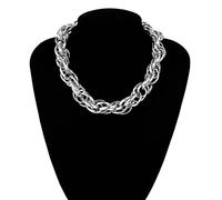 ZXCL Punk Hip hop Cure cubain torsadé couker Collier Vintage mélange Couleur Chunky Collier Collier de col épais pour Femmes Hommes bijoux-BK02613