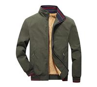 ZXCL Qualité Double côté Bombardier Solide Veste décontractée Hommes Printemps Automne vêtement de vêtements de vêtements de Sport pour Hommes Menses pour Hommes m-5xl-green Plus Velvet,2XL