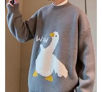 ZXCL Style coréen Kawaii Dessin animé Goose Pull tricoté Femmes Harajuku Oversize Crewneck à Manches Longues Pull