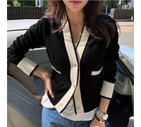 ZXCL Tricoté Cardigan Cardigan Gilet Noire Blanc c Pull Pull Ball Chandail coréen