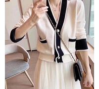 ZXCL Tricoté Cardigan Cardigan Gilet Noire Blanc c Pull Pull Ball Chandail coréen