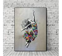 ZXCLKJH Impression Sur Toile Art Banksy, Peinture Huile, Pop Art, Street Art, 70 x 50 cm, Sans Cadre, Pour Salon, Chambre, Cuisine, Bureau, Hôtel, Bar, Salle de Gym pour Anniversaire et Noël