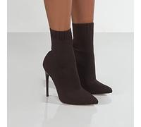 ZXCN Chaussettes d'hiver Bottes à Tricoter Sexy Bottes d'étirement des Talons Hauts pour Femmes Chaussures à la Mode Femme Automne Talon Mince Cheville Noir 7cm Taille 7 (FR/ES)