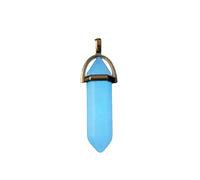 zxcs Collier de Colonne hexagonale Fluorescente Fluorescente Fluorescente Fluorescente Fluorescente Naturelle rougeoyant dans Un Collier en Cuir de Pendentif en Pierre de Bullet Sombre