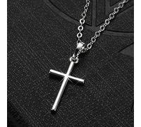 zxcs Mode Simple Collier Croix Or Argent Couleur Cristal jésus Croix Pendentif Collier pour Hommes Femmes Couple Bijoux Cadeau en Gros