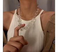 zxcs Punk Hip hop Mode Acrylique chaîne chaîne Collier Rock Gothique Gothique Chunky Plastique Collier Collier pour Femmes Accessoires-Crystal