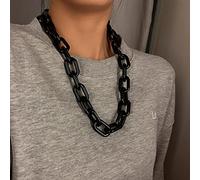 zxcs Punk Hip hop Mode Acrylique chaîne chaîne Collier Rock Gothique Gothique Chunky Plastique Collier Collier pour Femmes Accessoires-Black