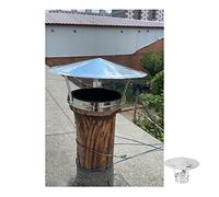 ZXCVASDF Chapeau De Cheminée Pare Pluie INOX, Chapeau Capot Cheminée,Chapeau Conduit De Fumée, Accessoires pour Cheminée, Adapté À Tous Les Types De Carburant,d8cm*20cm/3.15in*7.87in
