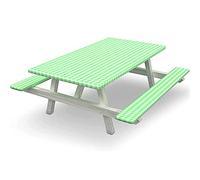 ZXCVB Housse de Table de Pique-Nique avec Housses de Banc, Nappe ajustée imperméable en Vinyle élastique réutilisable, Ensemble de 3 pièces, 30x72 '' (6-FT),Vert