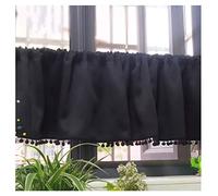 ZXCVBAS Demi-Rideau Noir Foncé,Rideau Court, Salle De Bains Petit Rideaux/Porte Rideau, Anti-Poussière Décoratif Main Demi-Rideaux Rideau Partition,Tissu Pur Coton,130 * 60cm