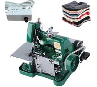 ZXCVBNMQ Machine à Coudre surjeteuse Industrielle, Cadre en métal, avec régulateur de Vitesse, Machine à Coudre électrique Interlock, Pied presseur Fixe, (Green)