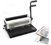 ZXCVBNMQ Machine à Relier Les Fils, relieuse à Peigne à 34 Trous d'une capacité de 130 Feuilles, agrafeuse à poinçon à Anneau en Caoutchouc pour Le Bureau,