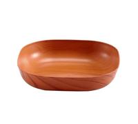 ZXCVWWE Assiettes creuses carrées en plastique grain de bois réutilisables incassables, assiettes creuses en plastique et assiettes de camping, micro-ondes et lave-vaisselle