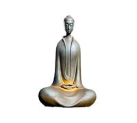 ZXCVWWE Bouddha zazen japonais en fer, figurine de moine en fonte, bouddha minimaliste, décoration de bouddha, décoration zen, mini décoration de table de méditation, petites statues de Bouddha pour