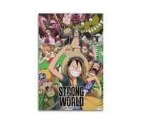 ZXCYGSAM Poster de film d'animation One Piece King Mighty World - Impression sur toile - Décoration murale moderne pour chambre à coucher - 40 x 60 cm