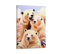 ZXCYGSAM Poster décoratif sur toile représentant un ours polaire et une image d'art moderne pour chambre à coucher (30 x 45 cm)