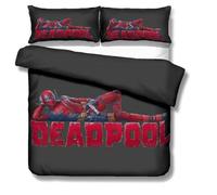 ZXD-28 Marvel - parure de lit 3D Deadpool, ensemble de literie, housse de , taies d'oreiller, décoration Taille:200x200cmx1