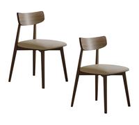 ZXDRYBHD Chaises de Salle à Manger Modernes, Chaises de Cuisine avec Dossier Courbé et Assise Rembourrée, pour Salon, Chambre et Bureau(Brown,Set of 2)