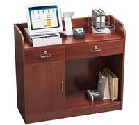 ZXDRYBHD Comptoir Caisse avec Comptoirs, Accueil Comptoir avec Tiroir Verrouillable, Ttable d'accueil Moderne pour Magasin, Salon, Hall D'entrée, Bureau(Red,31.4in/80cm)