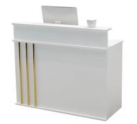 ZXDRYBHD Petit Comptoir Accueil Moderne avec Comptoir, Bureau Réception Commercial avec Grand Espace Rangement pour Magasin Bureau(White,27.5in/70cm)
