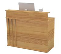 ZXDRYBHD Petit Comptoir Accueil Moderne avec Comptoir, Bureau Réception Commercial avec Grand Espace Rangement pour Magasin Bureau(Natural,31.4in/80cm)