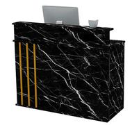 ZXDRYBHD Petit Comptoir Accueil Moderne avec Comptoir, Bureau Réception Commercial avec Grand Espace Rangement pour Magasin Bureau(Black,35.4in/90cm)