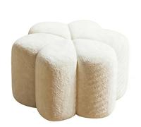 ZXDRYBHD Repose-Pieds Domestique avec Mousse Haute Densité, Tabouret avec Cadre Épais Renforcé et Support Robuste, pour Chambre et Entrée(White,Small)