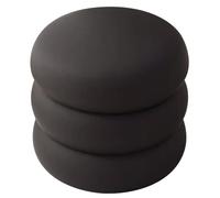 ZXDRYBHD Repose-Pieds Rond, Ottoman en Cuir Premium avec Coussin Épais, sans Montage, Charge 100 kg pour Salon et Chambre(Black,11.8in/30cm)