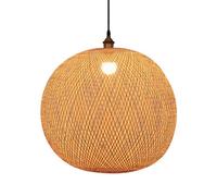 ZXDTVFGN Abat-Jour Rond en Osier tressé, luminaire Suspendu en Forme de dôme, idéal pour Une Salle à Manger, Une Cuisine, Un îlot ou Un Salon, 40 cm