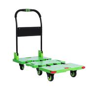 ZXDTVFGN Chariot à Plateforme Pliable Robuste, Chariot Manuel à 6 Roues, Capacité de Charge de 400 kg, Châssis Rétractable, Idéal pour Les Écoles, Les Entrepôts et Les Usines - Vert