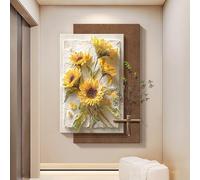 ZXDTVFGN Décoration Murale 3D avec Vase et Plante Artificielle, Tableau Suspendu en Grès pour Salon, Entrée, Salle à Manger