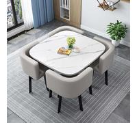 ZXDTVFGN Ensemble de Table à Manger Ronde et Carrée Moderne avec 4 Chaises - Table de Conférence et de Réception Élégante pour Cuisine, Salle à Manger, Bureau - 90 Cm / 35, 4 Pouces