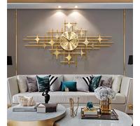 ZXDTVFGN Grande Horloge Murale Dorée - Horloge à Quartz Créative en Forme D ' Étoile avec Mouvement Silencieux pour Salon, Chambre ou Bureau - Design de 99 CM (39 Pouces)