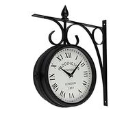 ZXDTVFGN Horloge Murale Double Face en Métal - Motif Gare de Paddington pour Une Décoration Vintage - Idéale pour Le Salon, Le Bureau ou comme Cadeau Original