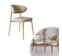ZXDTVFGN Lot de 4 Chaises de Salle à Manger Ergonomiques en Bois Massif de Style Nordique, Confortables et Rembourrées, avec Dossier Incurvé, Design Moderne pour la Lecture et Les Repas (2 Pièces)