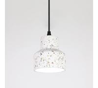 ZXDTVFGN Lustre Semi-encastré Minimaliste, Suspension en Laiton à 1 lumière, Abat-Jour en terrazzo Mat coloré, pour îlot de Cuisine, entrée, Salle à Manger, Bureau, Salon, Chambre