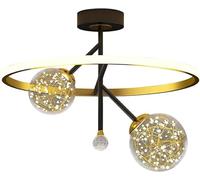 ZXDTVFGN Plafonnier LED Rond en métal gypsophile, 40 cm, 43 W, variateur d'intensité, idéal pour Un Restaurant, Un Bureau, Une Chambre, Un Couloir ou Une Boutique (Noir, variateur d'intensi