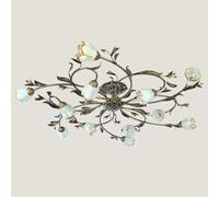ZXDTVFGN Plafonnier rétro américain, Lustre Pastoral LED créatif en Forme de Fleur, Lampe française de Salon européen Simple pour Chambre à Coucher, 8 têtes