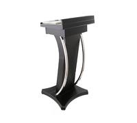 ZXDTVFGN Podium en Bois Massif avec Déflecteur, Pupitre de Chaire d' Église, Lutrin de Conférence Incliné, Support de Podium pour Réception, Facile à Assembler (Noir)