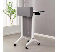 ZXDTVFGN Pupitre Mobile sur Pied avec roulettes Universelles, Pupitre Portable avec Coffre de Rangement, Chaire d' Église avec Déflecteur, pour Conférences et Discours