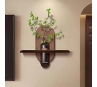 ZXDTVFGN Sculpture Murale 3D avec Plantes Artificielles et Vase en Verre pour la Décoration du Salon, de la Chambre ou de L ' Entrée