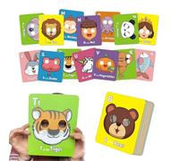 ZXDZSW Cartes Flash Animaux 26 pièces, Masques Alphabet colorés, Jeu d'apprentissage de la Reconnaissance des Lettres, Jeux éducatifs interactifs, for Apprendre Les Lettres et Les Phrases en Anglais