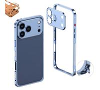 ZXDZSW Coque Ultra-Fine à Cadre métallique et Dissipation Thermique avec Protection d'objectif, Protection 360° de l'appareil Photo, for iPhone 17/16/15/14 Pro Max(Blue,for IP 14 Plus)