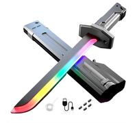 ZXDZSW Épée Sparkblade avec étincelles, Jouet de pulvérisation de Sabre Laser LED avec Lames et fumée à Couleur Changeante, Jouets de Cosplay Lumineux(Gray)