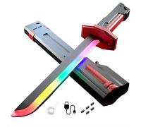 ZXDZSW Épée Sparkblade avec étincelles, Jouet de pulvérisation de Sabre Laser LED avec Lames et fumée à Couleur Changeante, Jouets de Cosplay Lumineux(Red)