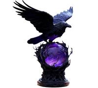 ZXDZSW Lampe LED gothique Raven's Moonlight, corbeau mystérieux sur un globe lumineux à lumière violette,cadeau unique for les collectionneurs gothiques et les passionnés d'Halloween(Color B)