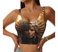 ZXERTG Ancient Egypt Tribe Series Débardeur athlétique imprimé haut soutien idéal pour les entraînements à fort impact, le yoga et la course à pied, Noir , S