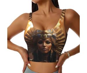 ZXERTG Ancient Egypt Tribe Series Débardeur athlétique imprimé haut soutien idéal pour les entraînements à fort impact, le yoga et la course à pied, Noir , S